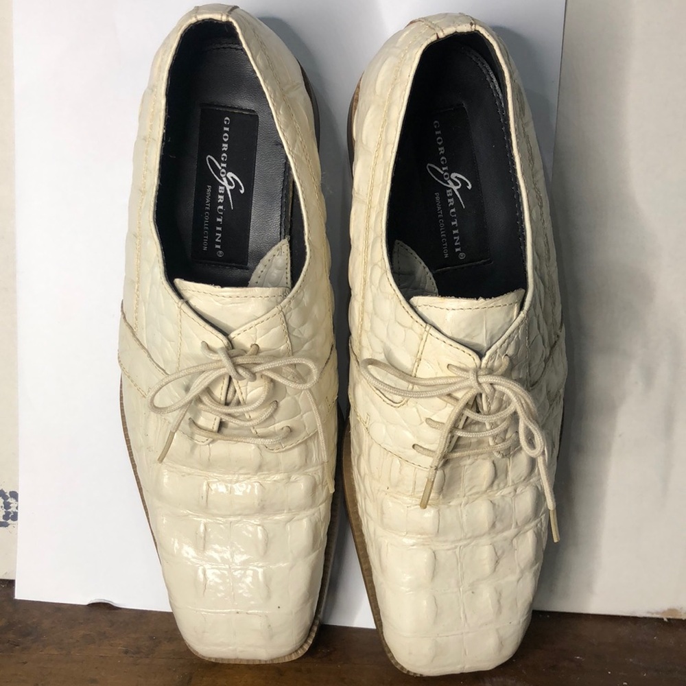 Giorgio brutini men’s exotic leather white mens shoes size 8M